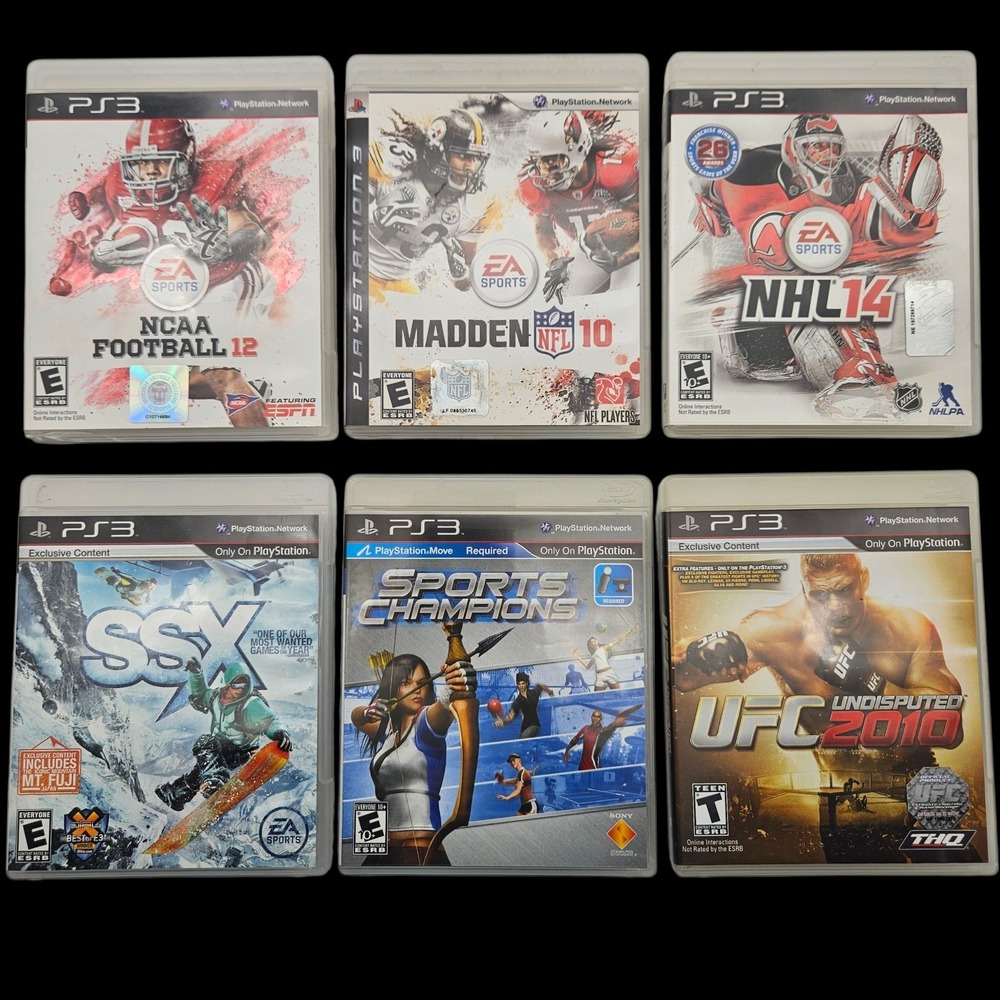 PS3 Multi Sport Games Football NHL UFC SSX PlayStation 3 Bundle Lot of 6